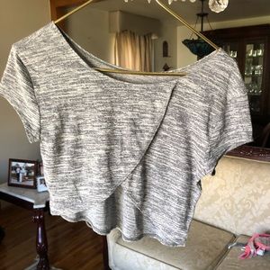 Gray Patterned Crop Top